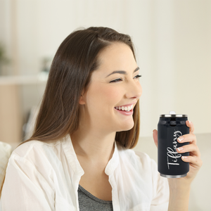 Cuptify Personalized on Black Gloss 12 oz Cola Can Bottle