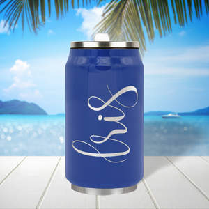 Cuptify Personalized on Blue Gloss 12 oz Cola Can Bottle