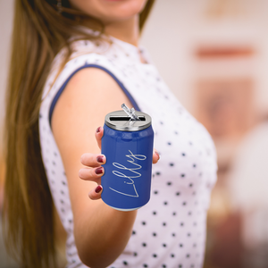 Cuptify Personalized on Blue Gloss 12 oz Cola Can Bottle