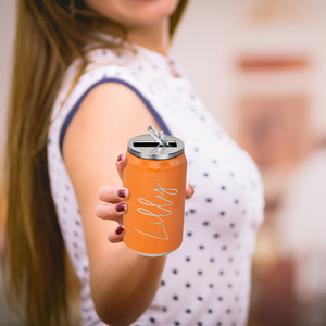 Cuptify Personalized on Bright Orange Gloss 12 oz Cola Can Bottle
