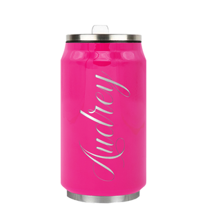 Cuptify Personalized on Bright Pink Gloss 12 oz Cola Can Bottle