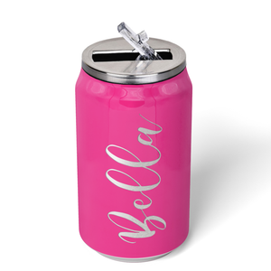 Cuptify Personalized on Bright Pink Gloss 12 oz Cola Can Bottle