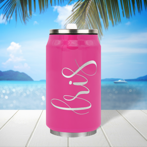 Cuptify Personalized on Bright Pink Gloss 12 oz Cola Can Bottle