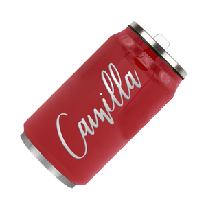 Cuptify Personalized on Blood Red Gloss 12 oz Cola Can Bottle