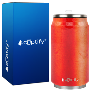 Orange Glitter 12oz Cola Can Bottle