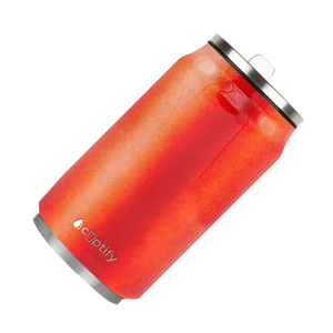 Orange Glitter 12oz Cola Can Bottle