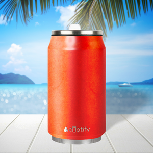 Orange Glitter 12oz Cola Can Bottle