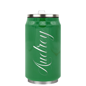 Cuptify Personalized on Kelly Green Gloss 12 oz Cola Can Bottle