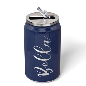 Cuptify Personalized on Navy Blue Gloss 12 oz Cola Can Bottle