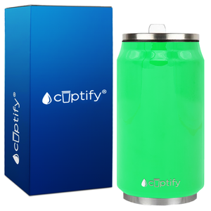 Neon Green Gloss 12oz Cola Can Bottle