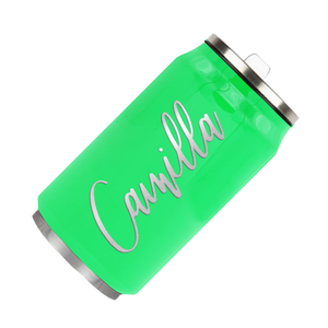Cuptify Personalized on Neon Green Gloss 12 oz Cola Can Bottle