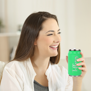 Cuptify Personalized on Neon Green Gloss 12 oz Cola Can Bottle