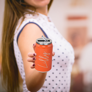 Cuptify Personalized on Orange Gloss 12 oz Cola Can Bottle