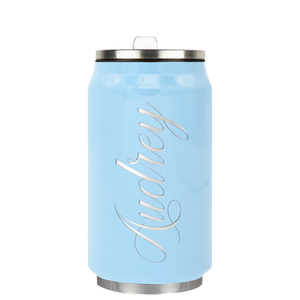 Cuptify Personalized on Pastel Blue Gloss 12 oz Cola Can Bottle