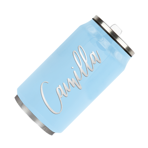 Cuptify Personalized on Pastel Blue Gloss 12 oz Cola Can Bottle