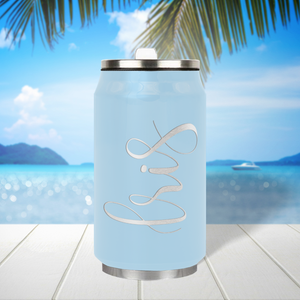 Cuptify Personalized on Pastel Blue Gloss 12 oz Cola Can Bottle