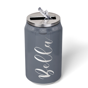 Cuptify Personalized on Periwinkle Gray Gloss 12 oz Cola Can Bottle
