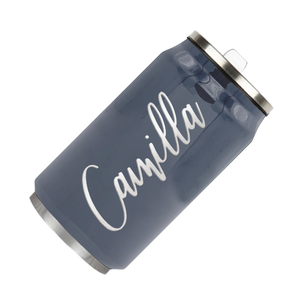 Cuptify Personalized on Periwinkle Gray Gloss 12 oz Cola Can Bottle