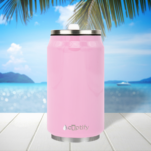 Pastel Pink Gloss 12oz Cola Can Bottle