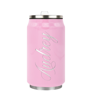 Cuptify Personalized on Pastel Pink Gloss 12 oz Cola Can Bottle