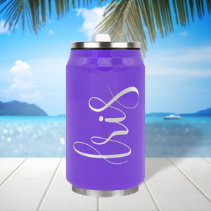 Cuptify Personalized on Purple Gloss 12 oz Cola Can Bottle