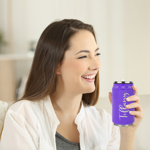 Cuptify Personalized on Purple Gloss 12 oz Cola Can Bottle
