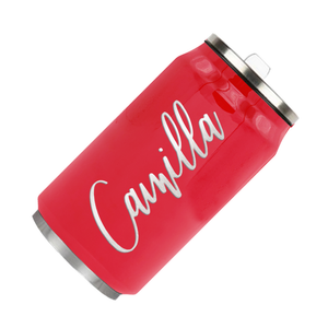 Cuptify Personalized on Red Gloss 12 oz Cola Can Bottle