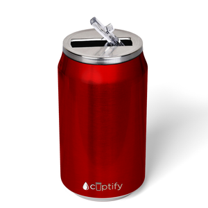 Red Translucent 12oz Cola Can Bottle