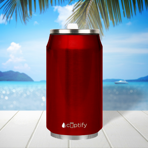 Red Translucent 12oz Cola Can Bottle