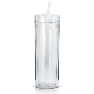 Cuptify 16 oz Acrylic Skinny Tumbler - Clear