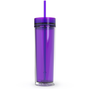 Cuptify 16 oz Acrylic Skinny Tumbler - Purple