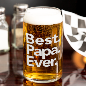 Best. Papa. Ever. Etched on 16 oz Beer Glass Can
