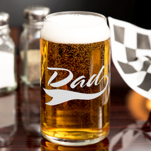 Dad Etched on 16 oz Beer Glass Can