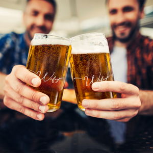 Wifey Etched on 16 oz Beer Glass Can