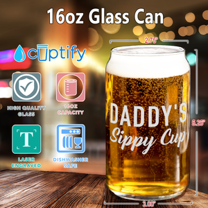 Daddy's Sippy Cup 16 oz Beer Glass Can