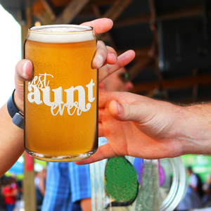 Best Aunt Ever Etched on 16 oz Beer Glass Can