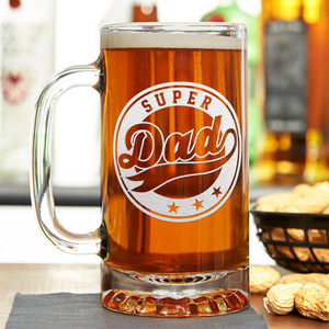 Super Dad 16 oz Beer Mug Glass