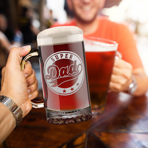 Super Dad 16 oz Beer Mug Glass