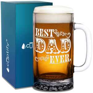 Best Dad Ever Design 16 oz Beer Mug Glass