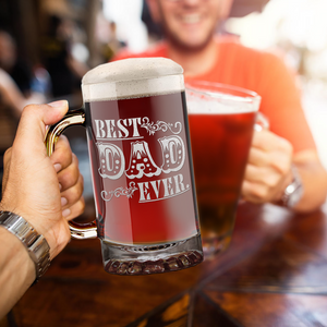 Best Dad Ever Design 16 oz Beer Mug Glass