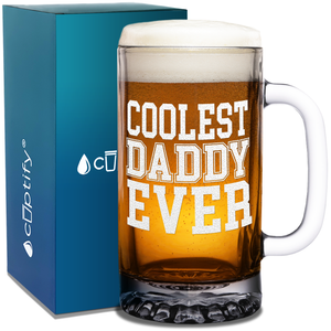 Coolest Daddy Ever 16 oz Beer Mug Glass