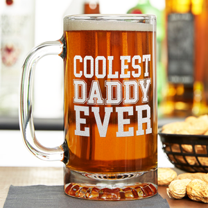 Coolest Daddy Ever 16 oz Beer Mug Glass