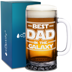 Best Dad In The Galaxy 16 oz Beer Mug Glass