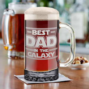 Best Dad In The Galaxy 16 oz Beer Mug Glass