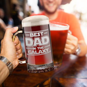 Best Dad In The Galaxy 16 oz Beer Mug Glass