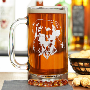 Golden Retriever Head 16 oz Beer Mug Glass