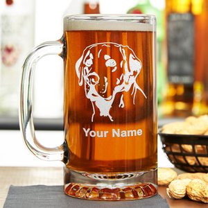 Personalized Labrador Head 16 oz Beer Mug Glass