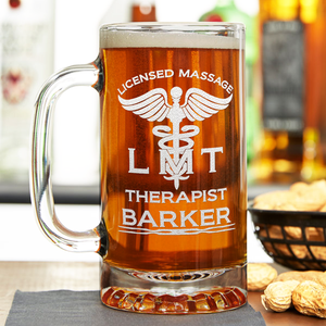 Personalized LMT Licensed Massage Therapist 16 oz Beer Mug Glass