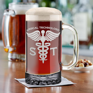 ST Surgical Technologist 16 oz Beer Mug Glass