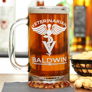 Personalized Veterinarian 16 oz Beer Mug Glass